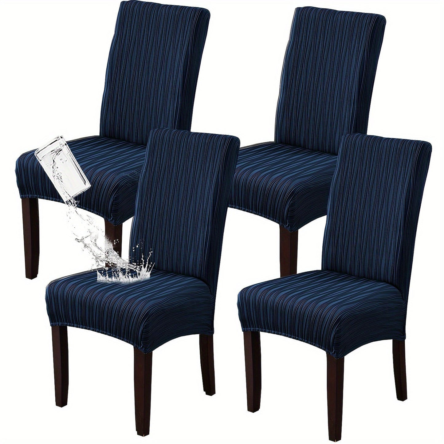 Dining Chair Covers Stretch Slipcovers Set of 4 or 6, Stain Resistant Removable Washable Chair Protector for Home Kitchen Restaurant Wedding, Spandex Jacquard Fabric, 7 Colors Available