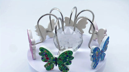 Butterfly Shower Curtain Hooks 12pcs Colorful Decorative Rustproof Metal Rings for Bathroom Wardrobe Curtain Rod