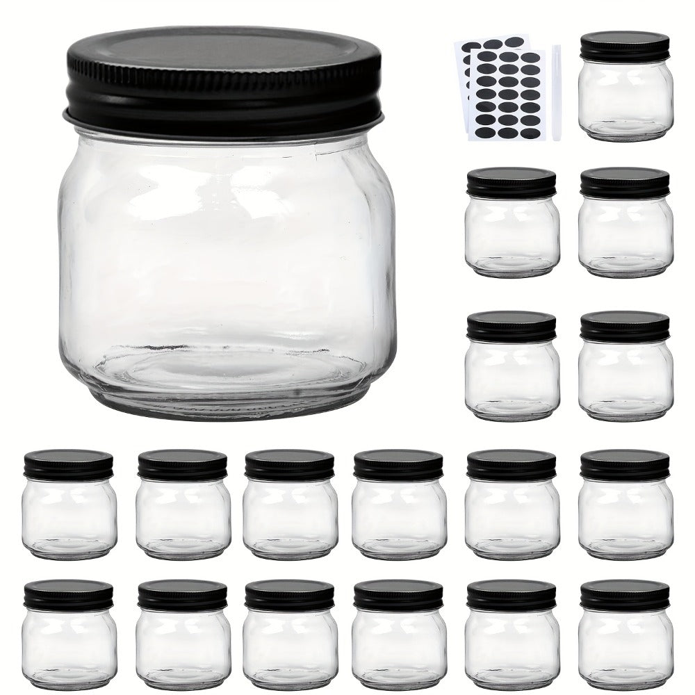 Mason Jars 8oz Glass Jars with Lids – 9/18/27/36 Pack Regular Mouth Canning Jars for Storage, Spices, Jelly, Jam, Honey & Caviar | Dishwasher Safe Spiral Lid Kitchen Storage Containers Set