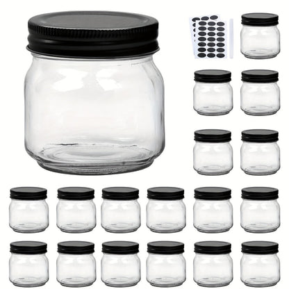 Mason Jars 8oz Glass Jars with Lids – 9/18/27/36 Pack Regular Mouth Canning Jars for Storage, Spices, Jelly, Jam, Honey & Caviar | Dishwasher Safe Spiral Lid Kitchen Storage Containers Set