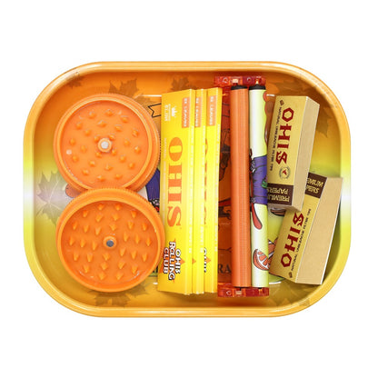 Rolling Tray Set with Grinder Rolling Papers Filter Tips Cigarette Maker - Complete Smoking Accessories Kit Gift Set for Valentine's Day