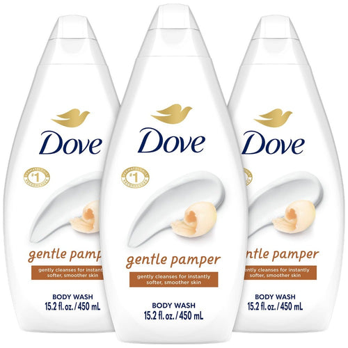 Dove Body Wash Gentle Pamper 450ml 3 Pack | Moisturizing Shower Gel with Soft Jasmine & Shea Butter Scent