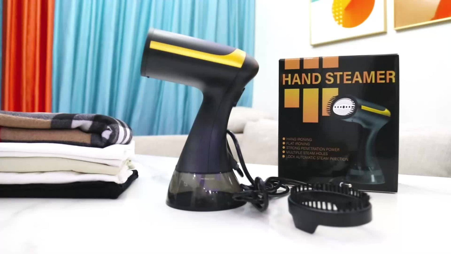 Handheld Garment Steamer 1100W 20s Fast Heating 300ml Water Tank Wrinkle Remover Steam Iron for Clothes Travel Business Home Clothing Care with Cleaning Brush Black White Carbon Fiber