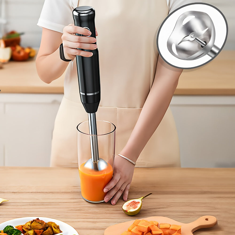 Immersion Blender 400W with Turbo Mode - Handheld Stick Blender with 304 Stainless Steel Blades, 2-Speed Electric Hand Blender, Detachable Shaft, Portable Immersion Mixer for Soups, Smoothies & Baby Food