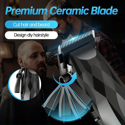 Electric Hair Clipper 2-Pack for Men - Professional Cordless Hair Trimmer Set for Home Car Business Travel, Rechargeable Portable Barber-Grade Clipper Kit, Great Gift for Men