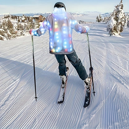 LED Light Up Party Jacket for Adults – Glowing Rave Costume Unisex Luminous Coat for Halloween, Christmas, Dance Parties & Festivals, Battery Powered, Washable Polyester, Sizes S-XXL