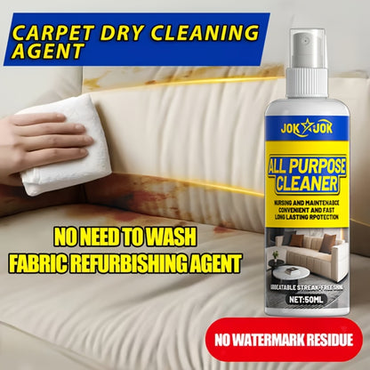 Dry Cleaning Spray for Sofa, Carpet & Leather – Waterless Fabric Stain Remover Spray with Glycerin, Quick Upholstery Cleaner Safe for Indoor Furniture, Bedroom & Living Room Use