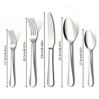 Stainless Steel Silverware Set 20 or 60 Piece – Heavy Duty Commercial Grade, Dishwasher Safe, Rust-Proof & Non-Toxic Bulk Kitchen Tableware with Gift Box for Restaurant, Wedding & Home
