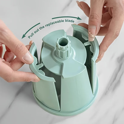 Rotary Cheese Grater with Interchangeable Blades – 5-in-1 Manual Vegetable Slicer Shredder Set, Suction Cup Base, Easy to Clean, Multifunctional Kitchen Tool for Fruits, Vegetables & Nuts