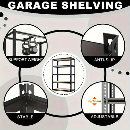 Heavy Duty Metal Shelving Unit 72 Inch – 400 lbs Per Shelf Adjustable Steel Storage Rack for Garage, Warehouse, Home & Office, Industrial Style Utility Shelf, Easy Assembly