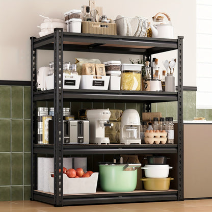 Heavy Duty Garage Shelving 5-Tier Metal Storage Shelves 3020LBS Capacity Adjustable Steel Shelf Unit for Garage Basement Warehouse Easy Assembly Black Silver