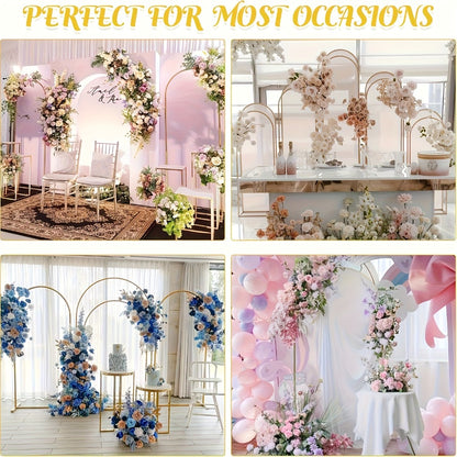 Metal Wedding Arch Backdrop Set 2pcs 7.2FT & 6FT - Heavy Duty Balloon Flower Arch Frame for Weddings Birthdays Eid Ramadan Indoor Outdoor Party Decor