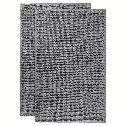 Chenille Bath Rug Extra Thick Soft Absorbent Non-Slip Bathroom Mat Machine Washable, Multiple Sizes & Colors
