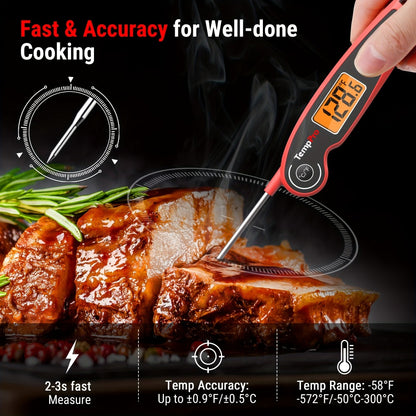 Instant Read Meat Thermometer with Motion Sensing – Digital Food Thermometer for Kitchen BBQ Grill Smoker Oil Candy Cooking