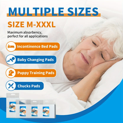 Disposable Bed Pads Extra Large Incontinence Underpads - Super Absorbent Chucks Pads with Odor Control for Elderly & Adults | Multiple Sizes