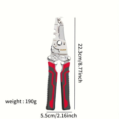 Folding Wire Stripper Multifunctional Pliers Crimping Cutter Tool for Electrician Cable DIY Electronic Maintenance Compact Portable Anti-Slip Spring Clip Car Toolbox Hand Tool