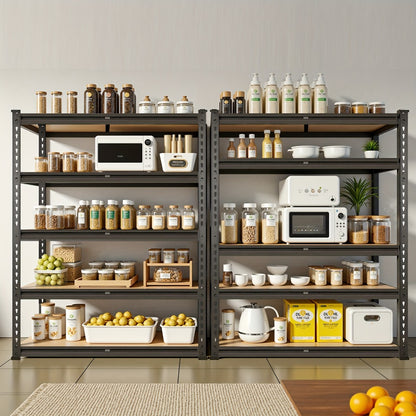 Heavy Duty Shelving Unit 5-Tier Metal Storage Shelves 2000 LBS Capacity, 60"H x 28"W x 12"D Adjustable Steel Rack for Garage, Closet, Pantry & Basement Organization, Easy Assembly Utility Shelf