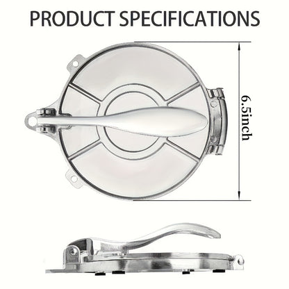 Tortilla Press 8 Inch Aluminum Alloy Adjustable Thickness Heavy Duty Tortilladora for Flour Corn Tortillas Roti Chapati Quesadilla Taco Maker Kitchen Cooking Tool Push Type Control