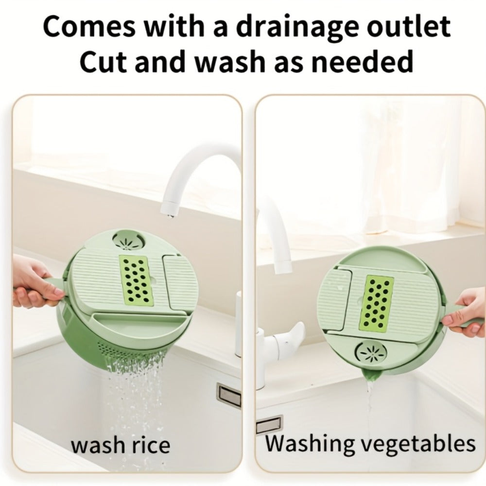 Vegetable Chopper 16-in-1 Heavy Duty Manual Food Processor with Container – Onion Dicer, Potato Slicer, Garlic Mincer, Carrot Cutter, Multi-Function Kitchen Veggie Chopper for Tomato, Pepper, Cucumber