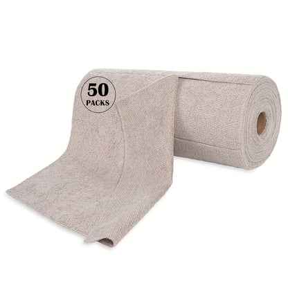 Microfiber Cleaning Cloths Reusable Paper Towel Roll Replacement – Washable Absorbent Tear-Away Dishcloths for Kitchen, Bathroom & Car | Eco-Friendly Rags 50 or 100 Pack, 12x12 Inch