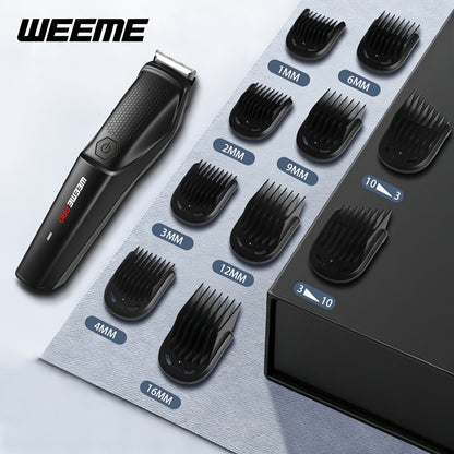 Beard Trimmer for Men - Professional Hair Clipper Electric Razor Zero Gapped T-Blade Edger Liner Cordless Rechargeable Mustache Trimmer Grooming Kit for Body Face Neck Black