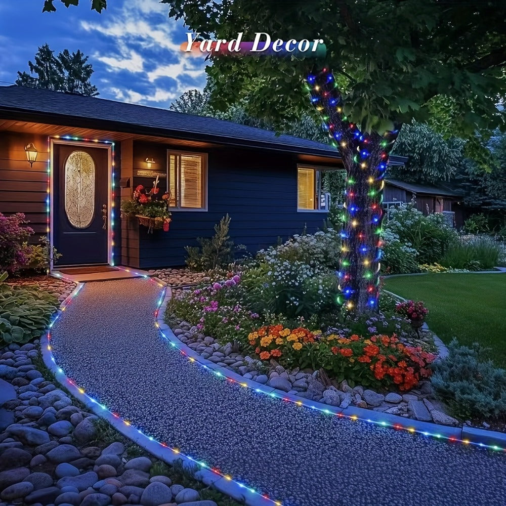 Solar Rope Lights Outdoor 33FT 100LED RGB – 8 Modes IP65 Waterproof String Lights for Garden, Patio, Party & Holiday Decor