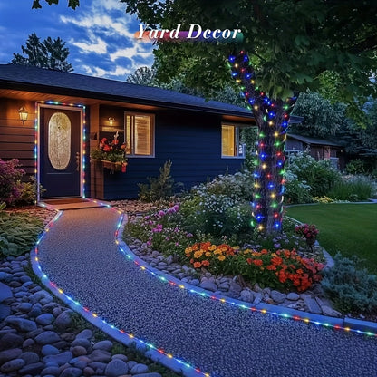 Solar Rope Lights Outdoor 33FT 100LED RGB – 8 Modes IP65 Waterproof String Lights for Garden, Patio, Party & Holiday Decor