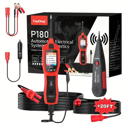 Automotive Circuit Tester P180 Multimeter | Breakpoint Localization Battery Diagnosis AC DC Voltage Fuel Injector Tester 6-30V | Car Electrical System Diagnostic Tool with TFT Color Display