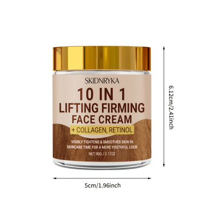 10-in-1 Firming & Lifting Moisturizing Face Cream for Women - Anti-Aging, Youthful Glow, Non-Greasy 90g | Buy 2 Get 1 Free Set | All Skin Types