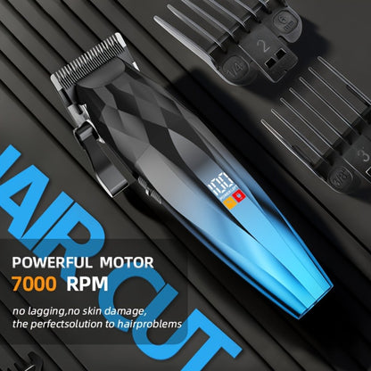 Hair Clipper for Men Professional Electric Trimmer | 7000RPM Motor | Ceramic Blade | 8 Guide Combs | 2000mAh LED Battery | Cordless USB Rechargeable | Fade Buzz Cut Home Barber Kit