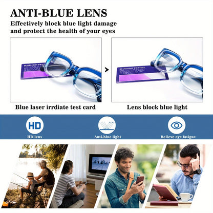 Reading Glasses Blue Light Blocking for Women 4 Pack – Cat Eye Frames with Metal Spring Hinges, Multicolor Floral Gradient Computer Eyeglasses