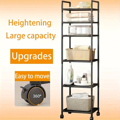 6-Tier Heavy Duty Storage Shelf Freestanding Metal Shelving Unit with Leveling Feet for Pantry Kitchen Garage Workshop - Space Saving Rack No Tools Required Easy Assembly Home Organization