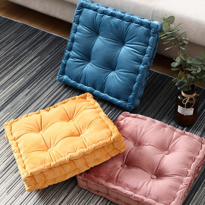 Square Flannel Floor Cushion Thickened Futon Meditation Mat Chair Seat Pad Bay Window Pillow All Season Indoor Sitting Cushion Zafu Yoga Mat