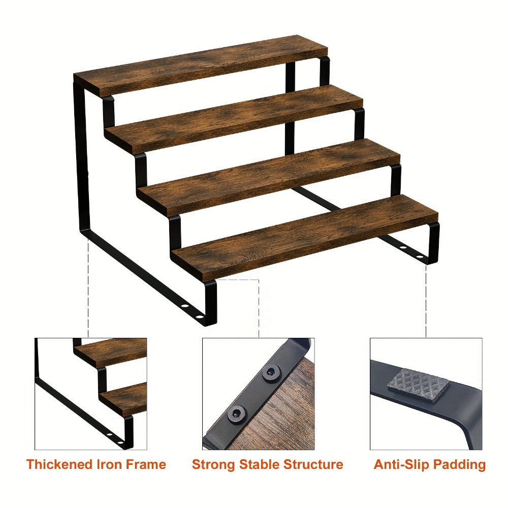 Expandable Spice Rack Organizer 3-Tier 2-Pack – Adjustable 13.8" to 26" Display Riser Stand for Kitchen Cabinet, Countertop & Pantry – Shelf for Spices, Liquor, Perfume, Makeup & Collectibles