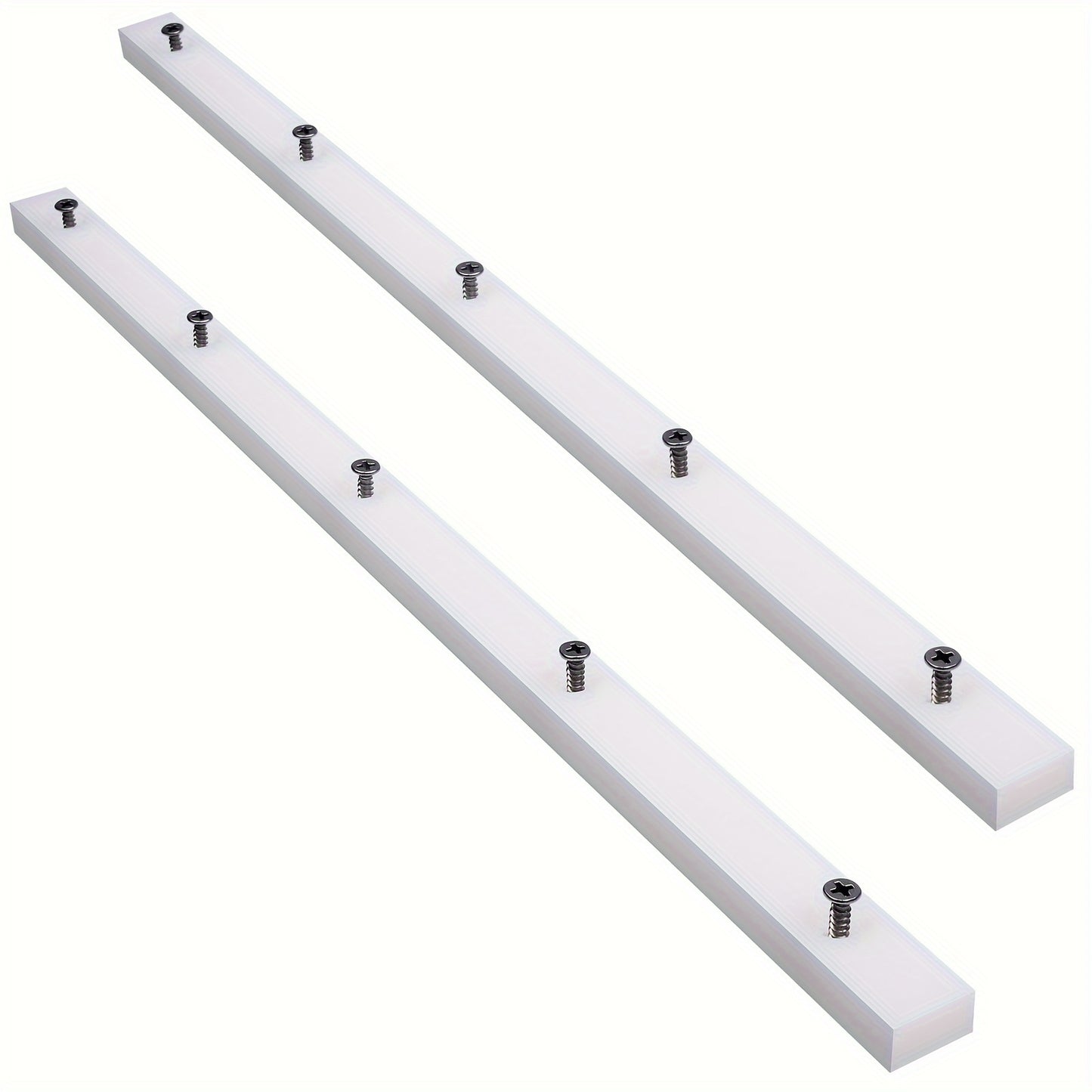UHMW Miter Bar for Table Saw Crosscut Sled – 3/4" x 3/8" x 17" Predrilled T-Slot Track with 10 Screws for Jigs Fixtures & Miter Slots, Smooth Low-Friction Glide