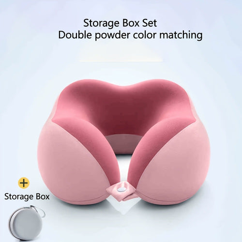 Memory Foam Travel Neck Pillow with Storage Bag – Ergonomic Slow Rebound Support, Machine Washable Cover, for Travel, Office & Napping