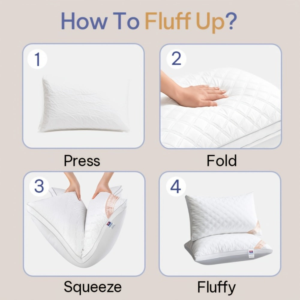 Queen Size Pillows for Side Sleepers – 800g Heavyweight Hotel Collection, Hypoallergenic Down Alternative, Ultra-Plush & Resilient, Machine Washable 20x30 Inches – Available in 1, 2 & 4 Pack (White/Gray)