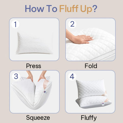 Queen Size Pillows for Side Sleepers – 800g Heavyweight Hotel Collection, Hypoallergenic Down Alternative, Ultra-Plush & Resilient, Machine Washable 20x30 Inches – Available in 1, 2 & 4 Pack (White/Gray)