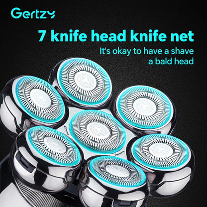 Electric Head Shaver for Bald Men 5-in-1 Grooming Kit with Rotary Blades, Hair Clipper, Nose Trimmer, Cleaning Brush & Scalp Massager – Cordless Rechargeable Skull Shaver, Silver & Gold