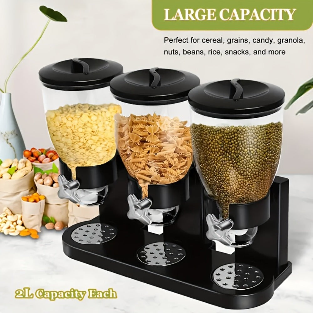 Dry Food Dispenser & Candy Organizer with Spoon Bowl Lid – Countertop Snack Container for Pantry Kitchen 17.5 Oz