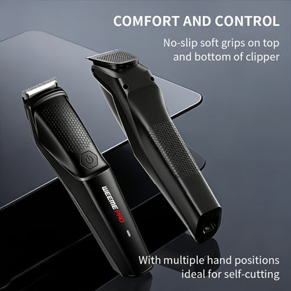 Beard Trimmer for Men - Professional Hair Clipper Electric Razor Zero Gapped T-Blade Edger Liner Cordless Rechargeable Mustache Trimmer Grooming Kit for Body Face Neck Black