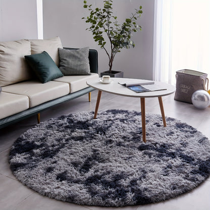 Round Shaggy Plush Rug – Soft Fluffy Circular Carpet for Bedroom & Living Room, Easy Clean