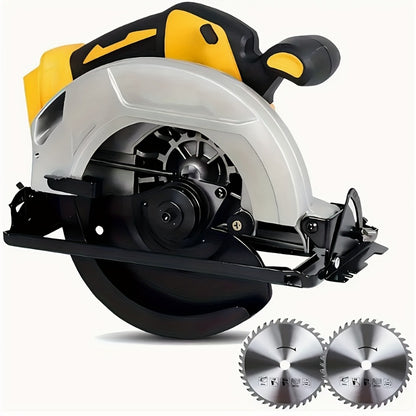Cordless Circular Saw Compatible with DeWalt 20V MAX Battery | 7-Inch Brushless Electric Saw, 0-50° Bevel, 2 Blades Included – Woodworking, Stone & Plastic Cutting