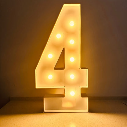 3ft Glowing Number Sign – Warm White LED 3D KT Board 36 Inch Freestanding Party Decoration for Birthday Anniversary Wedding