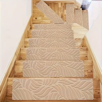 Non-Slip Stair Treads 15 Pack – Self-Adhesive Indoor Stair Mats for Wooden Steps, Washable Polyester Carpet Runners, Protects Stairs & Prevents Slipping for Kids, Pets & Elderly