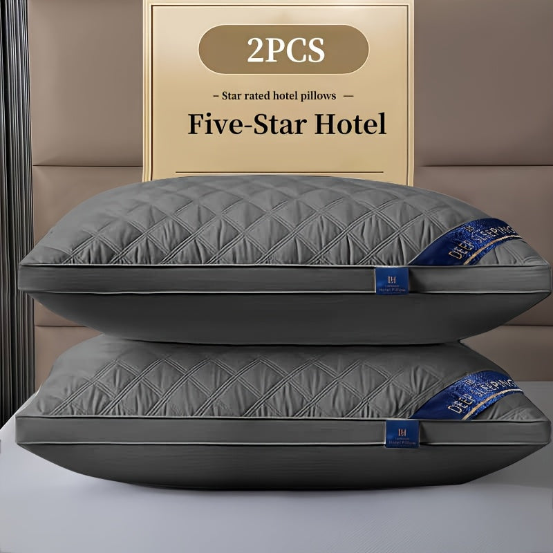 Queen Size Pillows for Side Sleepers – 800g Heavyweight Hotel Collection, Hypoallergenic Down Alternative, Ultra-Plush & Resilient, Machine Washable 20x30 Inches – Available in 1, 2 & 4 Pack (White/Gray)