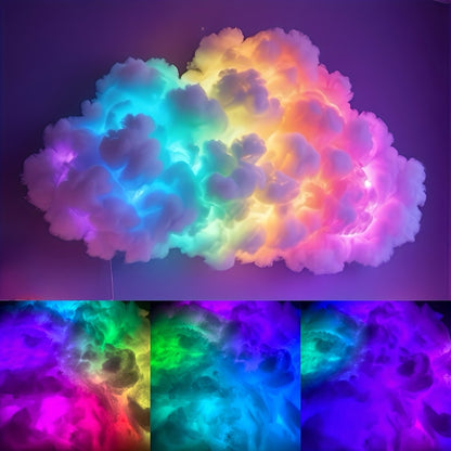 3D RGB LED Cloud Lamp Color Changing Night Light with Lightning Effects, Creative Multicolor Mood Light for Bedroom Gaming Room, Aesthetic Wall Hanging Cloud Light for Party Club Home Decor
