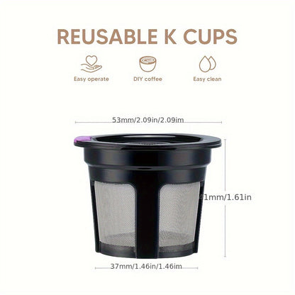 Reusable K-Cup Coffee Pods for Keurig 1.0 & 2.0, Refillable K-Cup Filters Universal Fit, Eco-Friendly Reusable Coffee Pod Filters, 6 Colors, Use Any Ground Coffee