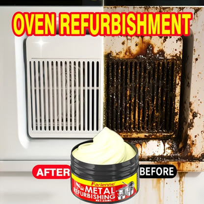 Metal Polishing Paste with Sponge Chrome & Stainless Steel Polish Gloss Agent No Residue Coconut Oil Formula for Painted Metals Car Jewelry Household