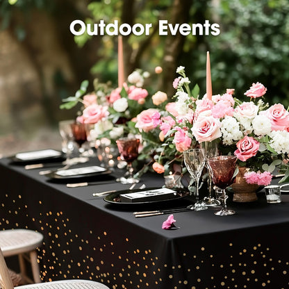 Disposable Tablecloths 54x108 Inch Rectangle Plastic Table Cover PEVA Waterproof Party Table Cloth 6 Pack for Birthday Picnic Holiday